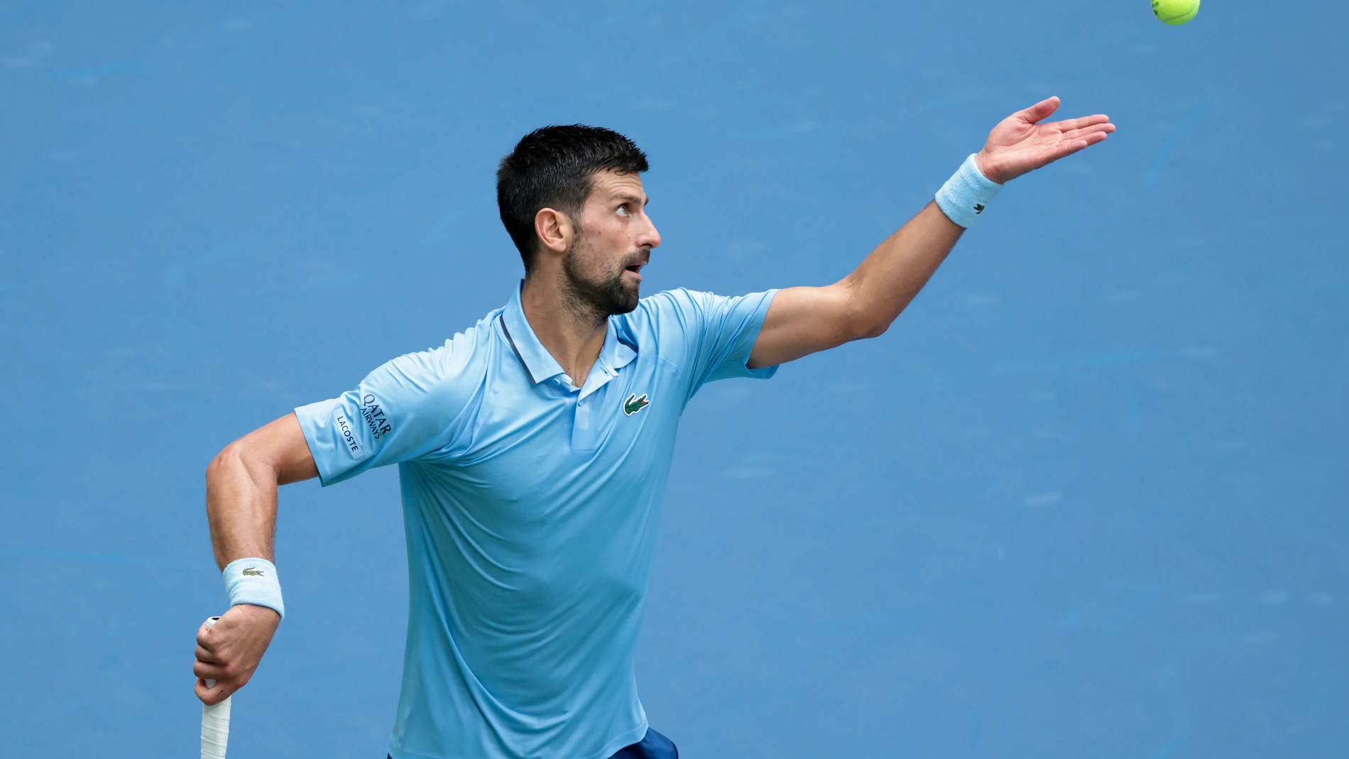 Novak Djokovic of Serbia during his semifinal against Carlos Alcaraz of Spain on day 13 of the 2025 US Open Tennis Championships, Grand Slam tennis tournament on September 5, 2025 at USTA Billie Jean King National Tennis Center in Flushing Meadows, Queens, New York, United States - Photo Jean Catuffe / DPPI AFP7 05/09/2025 ONLY FOR USE IN SPAIN