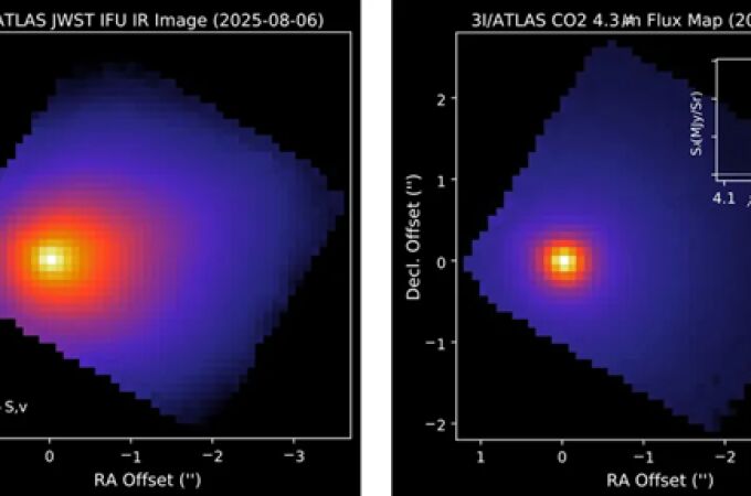 Imagen del cometa 3I/ATLAS tomada por el telescopio espacial James Webb