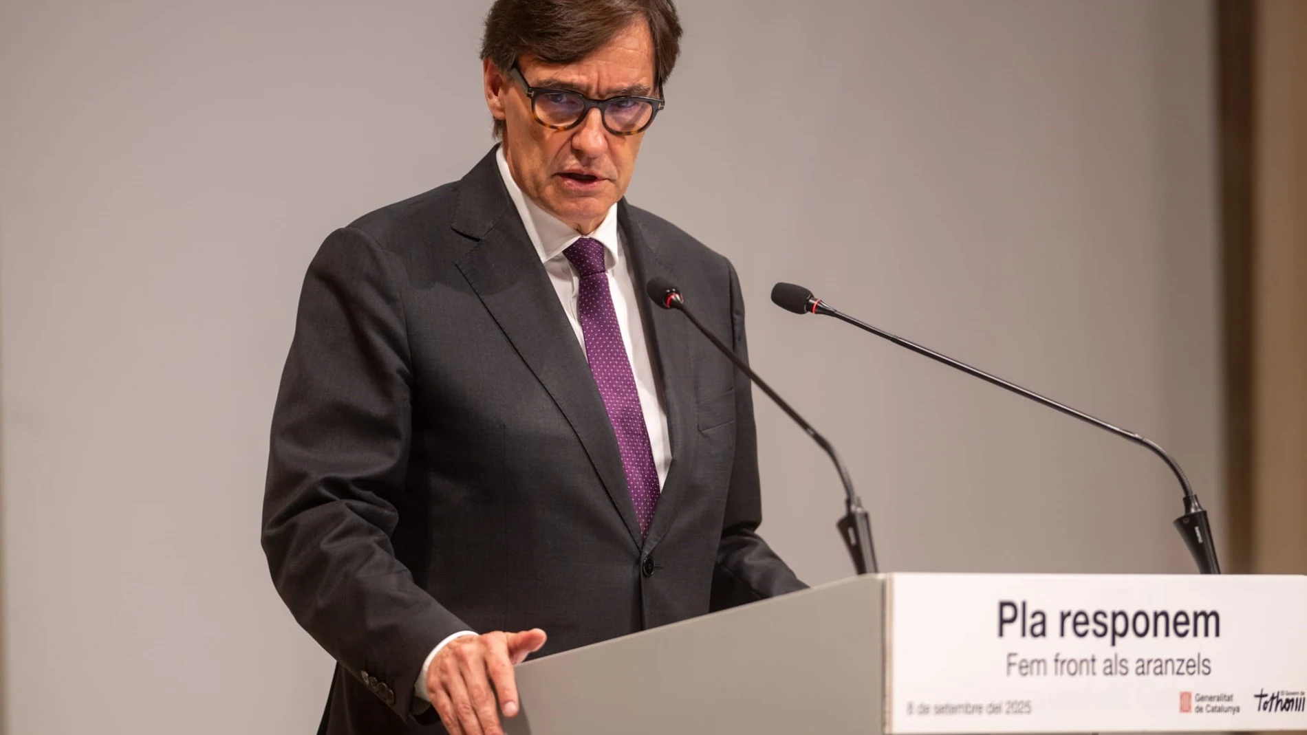 El presidente de la Generalitat, Salvador Illa, este lunes LORENA SOPÊNA - EUROPA PRESS 08/09/2025