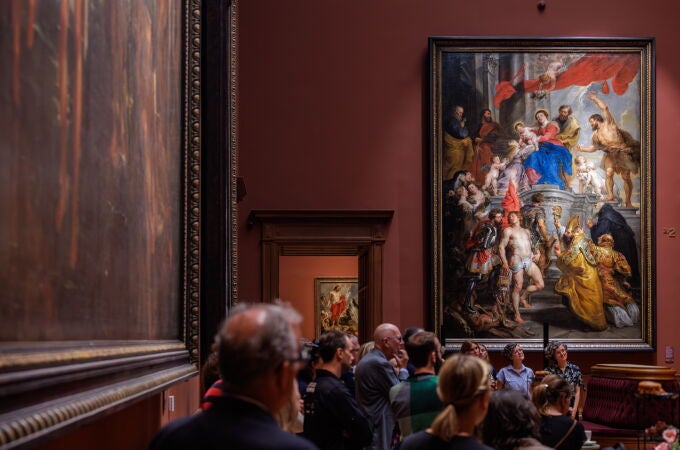 Restored Rubens' painting Enthroned Madonna Adored by Saints unveiled in Antwerp