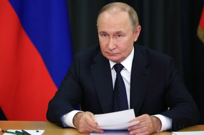 Russian President Vladimir Putin takes part in the virtual BRICS summit