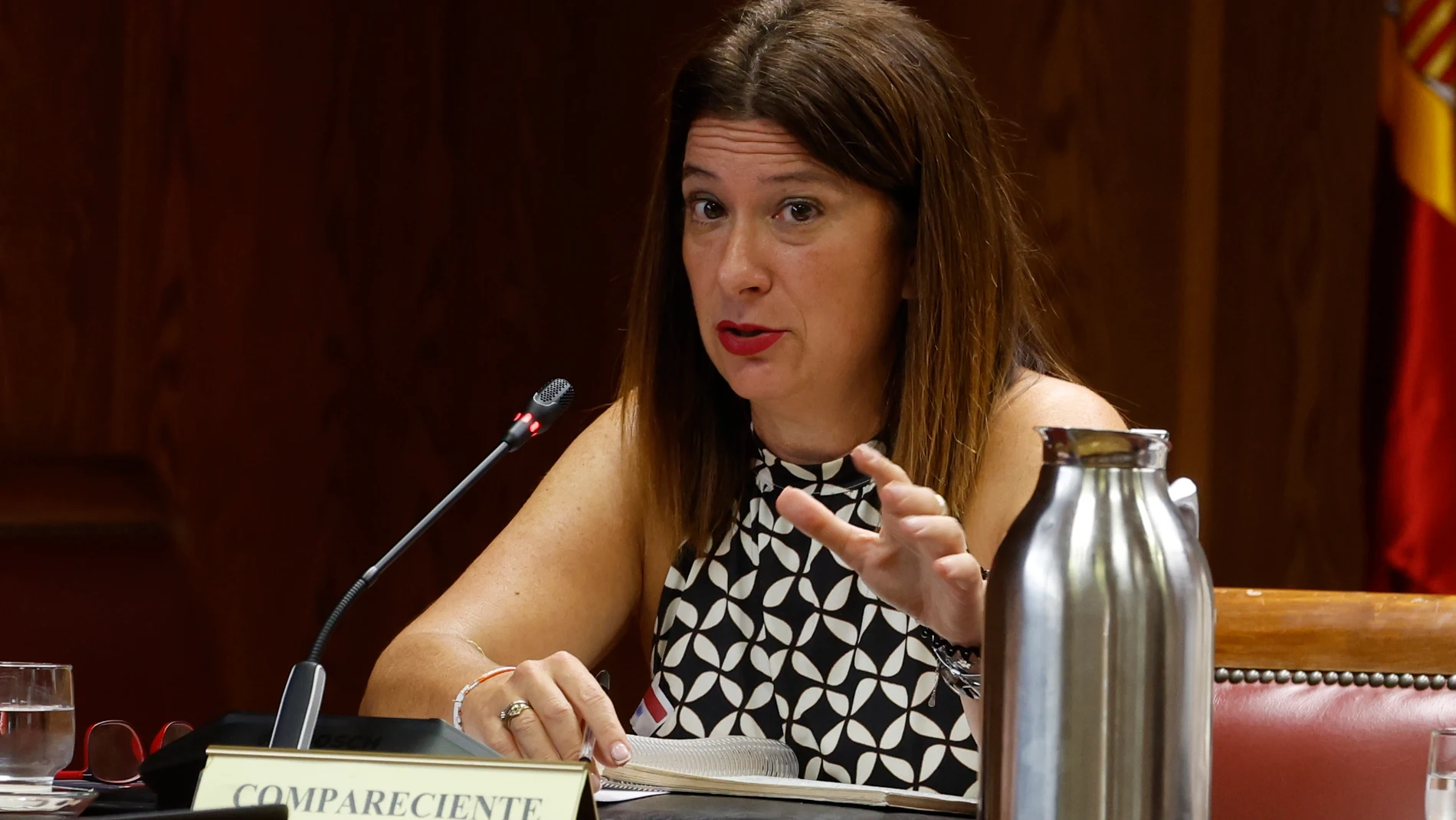 FOTODELDIA MADRID, 08/09/2025.- La exdirectora de Comunicación de Enusa y exdirectora de Filatelia y relaciones institucionales del grupo Correos, Leire Díez, comparece en la comisión de investigación del caso Koldo, este lunes, en el Senado. EFE/ J.J. Guillén