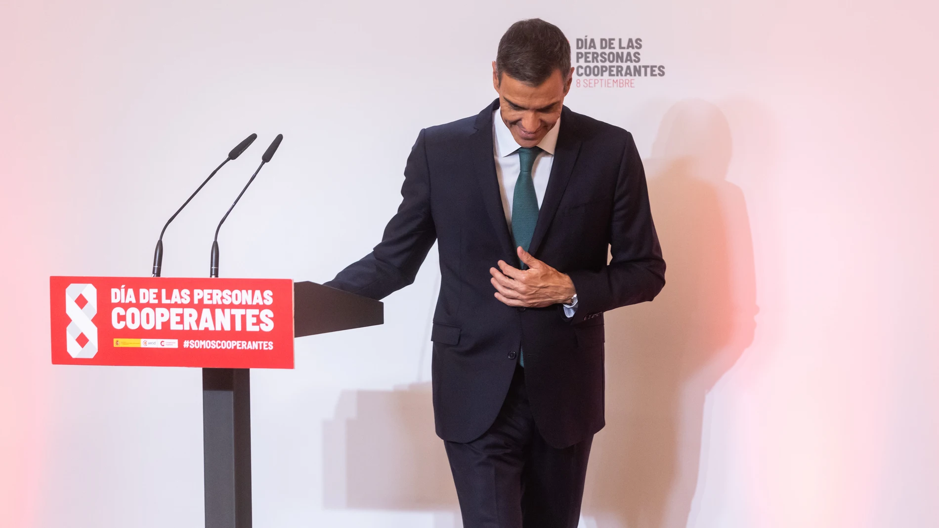 Pedro Sánchez durante la inauguración del acto de la agencia española de cooperación internacional con motivo del día de las personas cooperantes @ Gonzalo Pérez