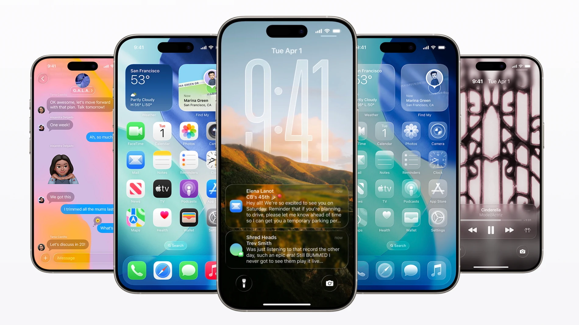 Imagen promocional de iOS 26 en iPhone