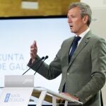 Rueda, hoy, en la comparecencia posterior al Consello de la Xunta.