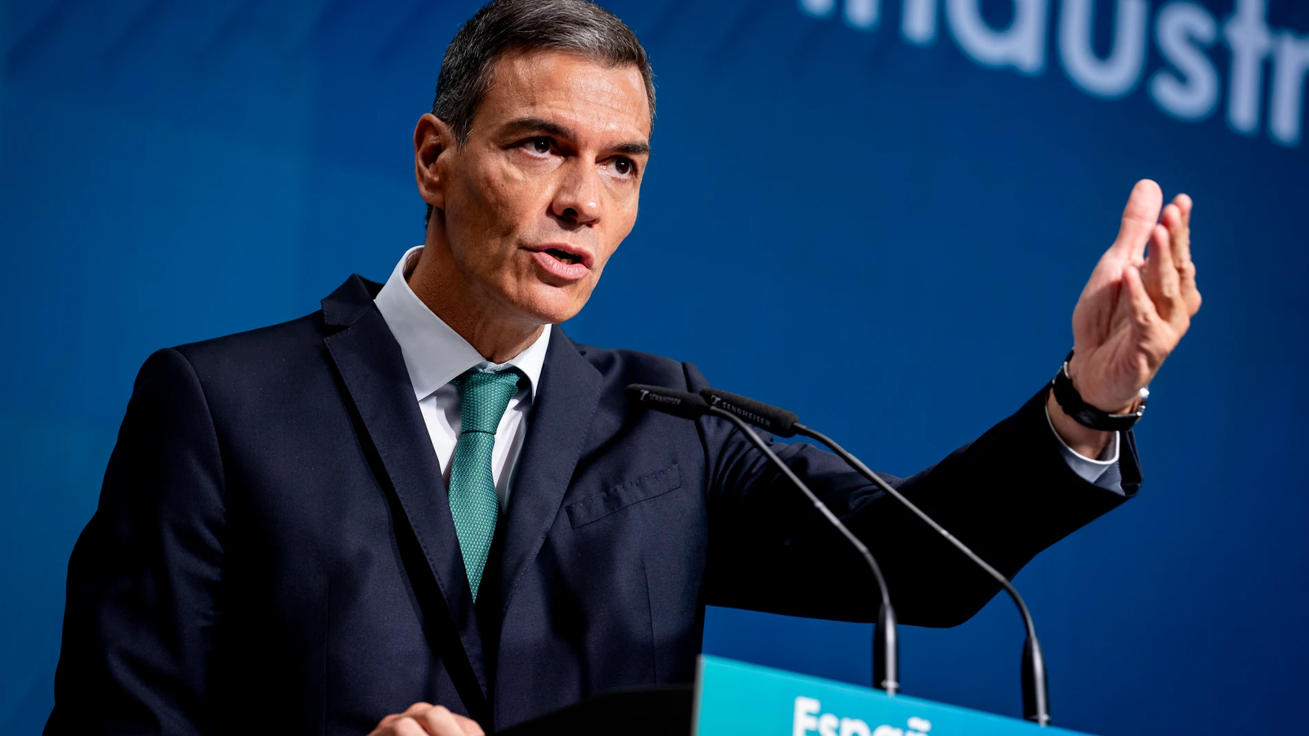 El presidente del Gobierno, Pedro Sánchez, clausura el acto 'España, vanguardia de la industria verde' en la sede del ICEX, a 8 de septiembre de 2025, en Madrid (España). 08 SEPTIEMBRE 2025 A. Pérez Meca / Europa Press 08/09/2025