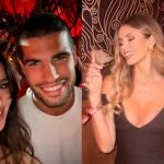 El tenista en el club privado Chez Margaux, donde festejó con modelos como Brianna Bardhi, a la izquierda, y Tika Camaj, a la derecha