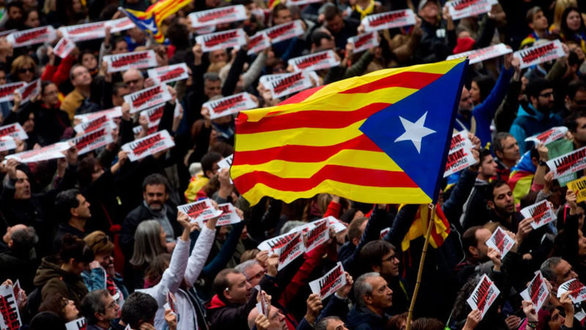 Protesta independentista en Barcelona