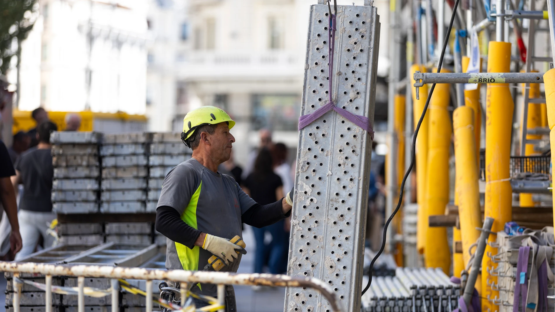 Obreros de la construcción en Madrid.