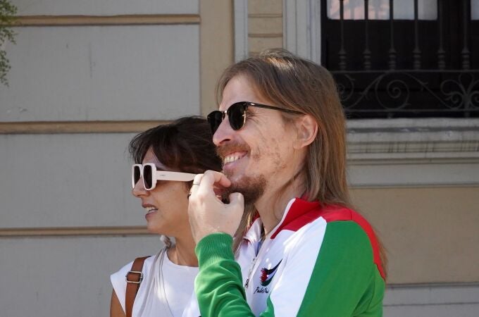 Pablo Fernández, portavoz de Podemos, sonríe durante la contrarreloj en Valladolid