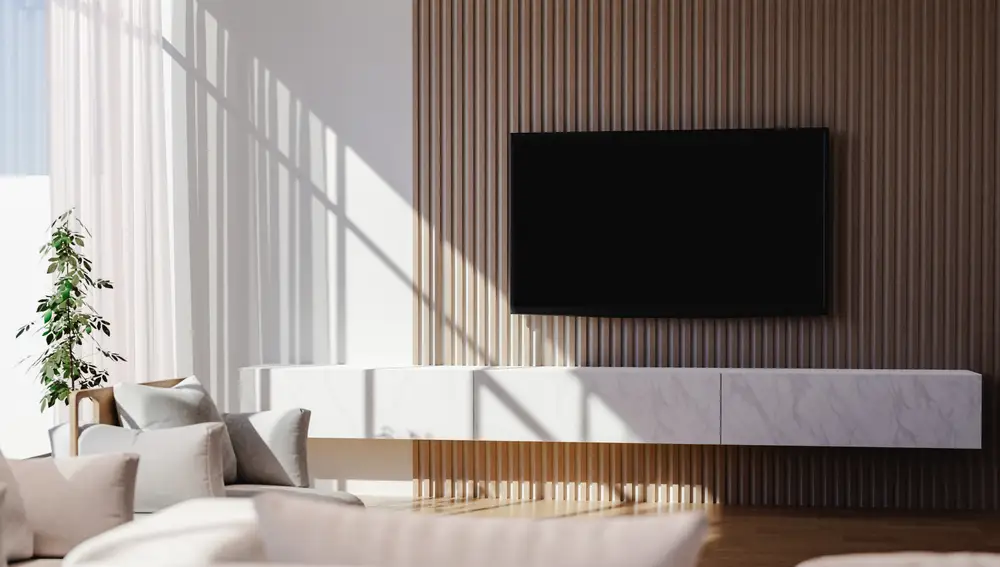 Paneles de madera o paneles decorativos para la televisión