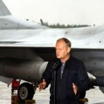 Polish Prime Minister Donald Tusk visits 32nd Tactical Air Base in Lask