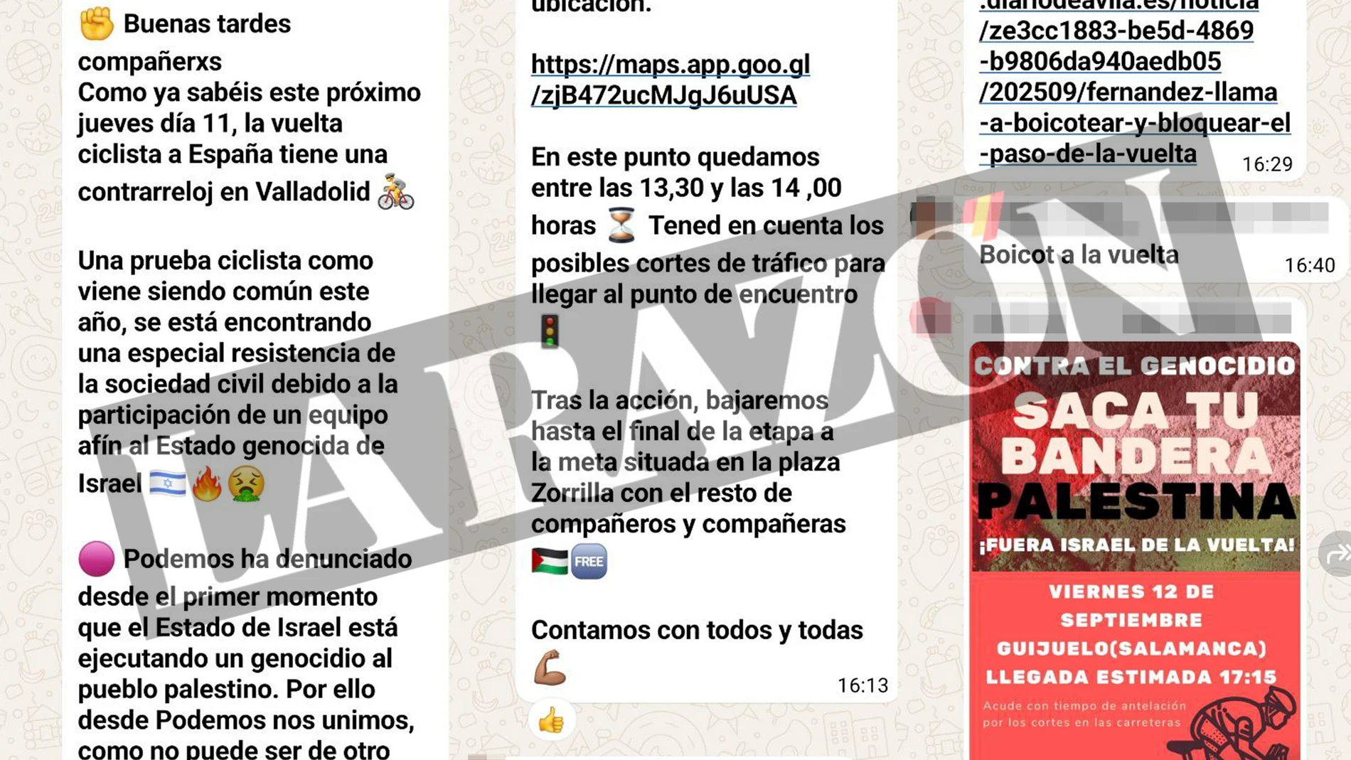 Mensajes de Podemos para el boicot de la Vuelta Ciclista en Valladolid