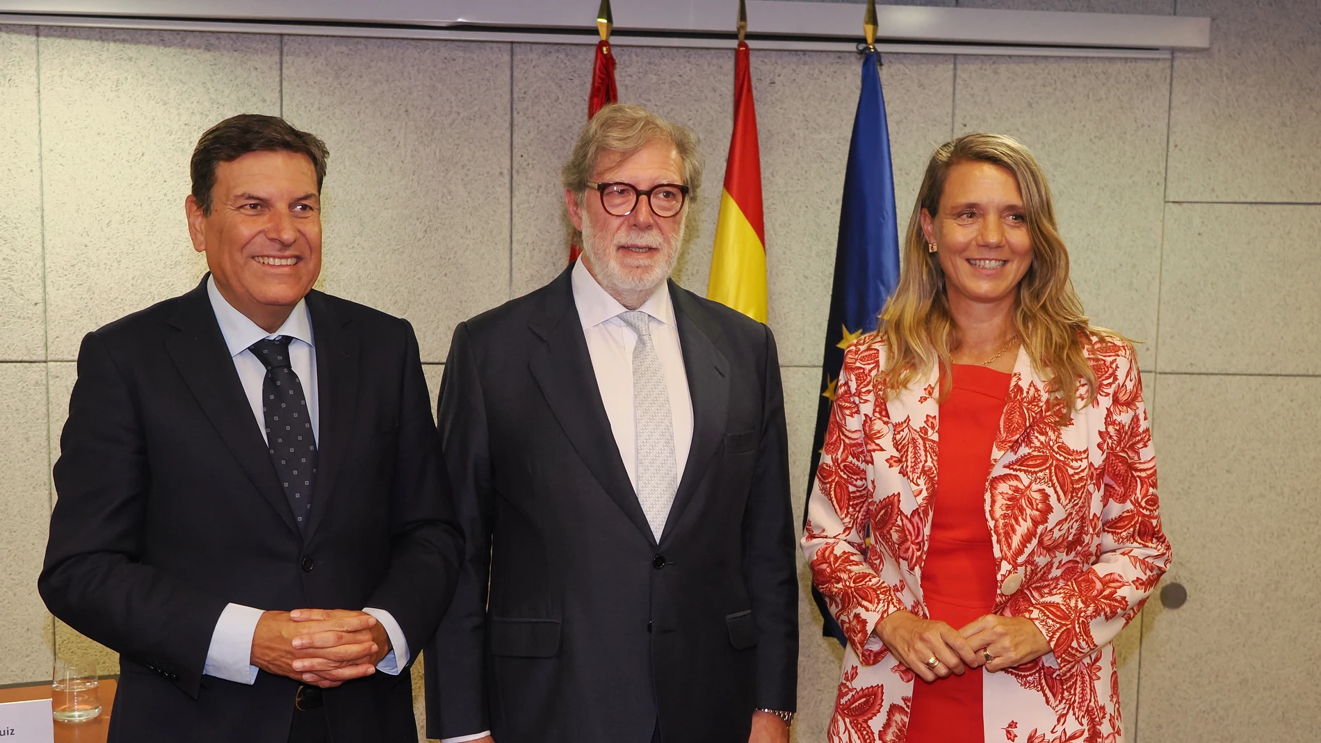 Santiago Aparicio junto a Fernández Carriedo y Ángela de Miguel, tras ser reelegido cuatro años más al frente de CEOE Castilla y Leónl frente de CEOE Castilla y León