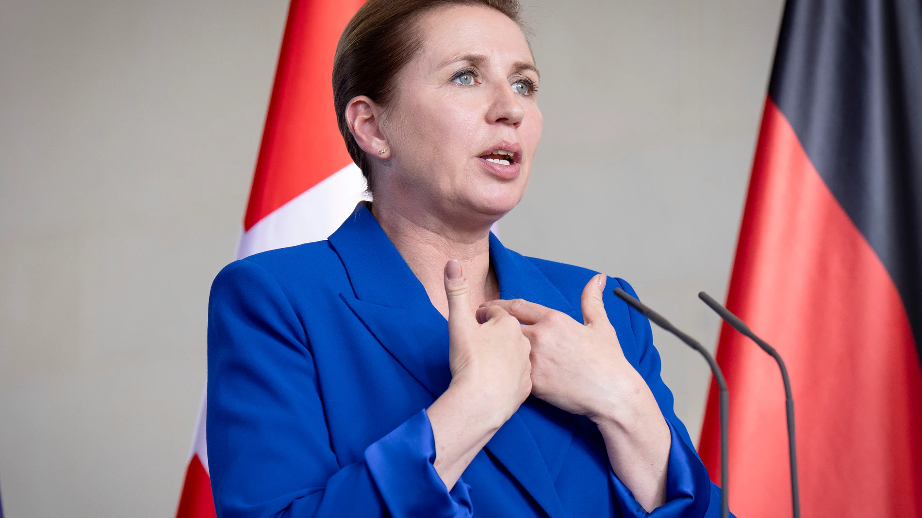 (Foto de ARCHIVO) June 11, 2025, Berlin, Berlin, Deutschland: Mette Frederiksen beim Empfang der dänischen Ministerpräsidentin mit militärischen Ehren zu einem gemeinsamen Gespräch mit anschließendem Pressestatement im Bundeskanzleramt. Berlin, 11.06.2025 Europa Press/Contacto/Bernd Elmenthaler 11/06/2025 ONLY FOR USE IN SPAIN