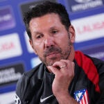 Rueda de prensa tras el entrenamiento del Atlético de Madrid en Majadahonda