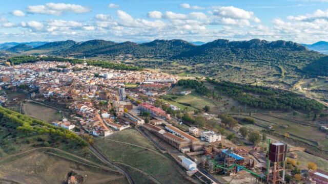 Vista aérea de Almadén (Ciudad Real)