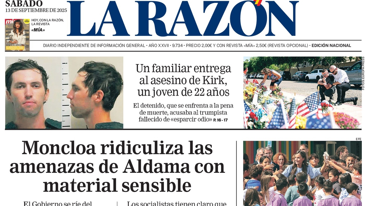 Portada de LA RAZÓN del sábado 13 de septiembre de 2025