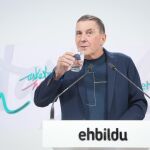 MADRID.-Otegi defiende que la reacción popular ante el "genocidio" de Israel es "sana" tras la suspensión de la Vuelta en Madrid