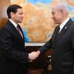 Benjamin Netanyahu recibe a Marco Rubio, ayer en Jerusalén