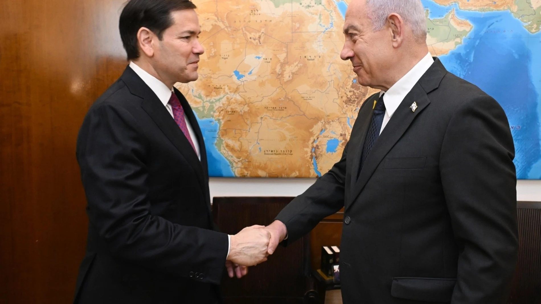 El primer ministro de Israel, Benjamin Netanyahu, recibe en Jerusalén al secretario de Estado de Estados Unidos, Marco RubioREMITIDA / HANDOUT por GOBIERNO DE ISRAELFotografía remitida a medios de comunicación exclusivamente para ilustrar la noticia a la que hace referencia la imagen, y citando la procedencia de la imagen en la firma15/09/2025