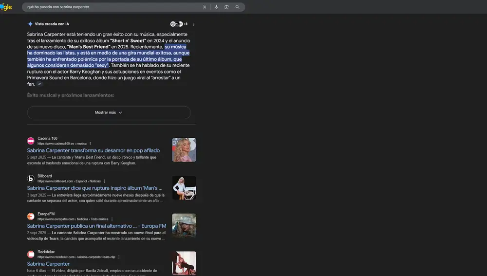 Ejemplo de 'Vista creada con IA'