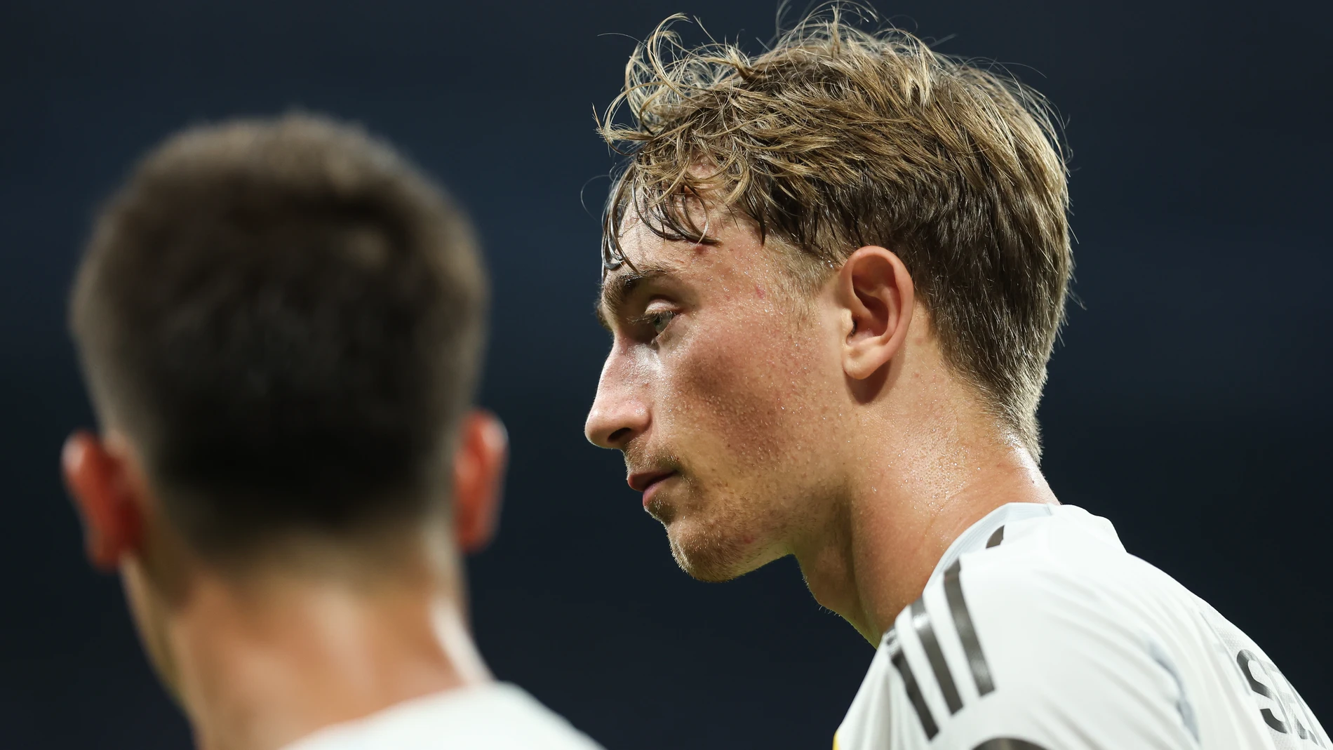 Dean Huijsen of Real Madrid CF looks on during the UEFA Champions League 2025/26 League Phase MD1 match between Real Madrid C.F. and Olympique de Marseille at Estadio Santiago Bernabeu on September 16, 2025 in Madrid, Spain. AFP7 16/09/2025 ONLY FOR USE IN SPAIN