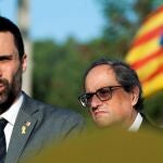 El entonces presidente Torra, en la jornada institucional del 1 de octubre de 2018 en que pronunció el célebre «apreteu»