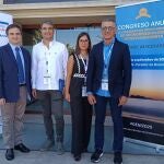 De izda. a dcha.: el presidente de GeNI, Pedro Navia, con los miembros del comité organizador local Carlos Rodríguez Paz, Ana María Rojas y Óscar Vila.