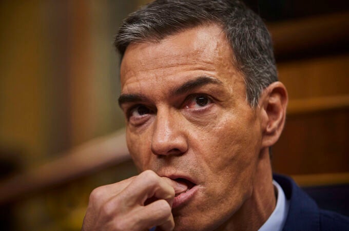 El presidente del Gobierno, Pedro Sánchez, ayer en el Congreso