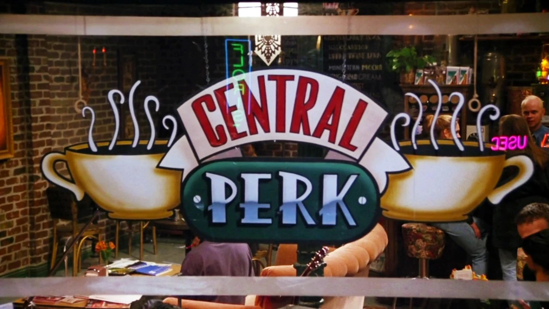 El icónico logo de Central Perk, la cafetería de la serie 'Friends'