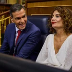 Sesión de control al Gobierno en el Congreso de los Diputados. Comparecen el presidente del Gobierno Pedro Sánchez, María Jesús Montero, Félix Bolaños, Fernando Grande-Marlaska, Oscar Puente. Asisten por el PP Alberto Nuñez Feijoo, Ester Muñoz, Miguel Tellado, por Vox Santiago Abascal, y Gabriel Rufian (ERC), Míriam Nogueras (Junts per Catalunya) y Mertxe Aizpurua por (Bildu)