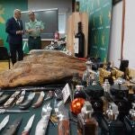 Presentación de los objetos recuperados, sustraídos por la banda ciriminal