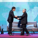 Diálogo entre Salvador Illa y Luis Argüello en la Fundación Pablo VI.