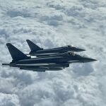 Eurofighters en vuelo de instrucción en el Báltico