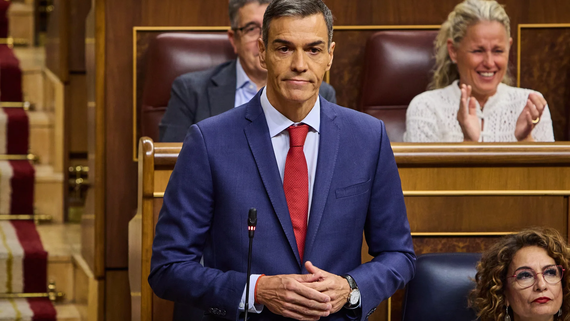 Sesión de control al Gobierno en el Congreso de los Diputados. Comparecen el presidente del Gobierno Pedro Sánchez, María Jesús Montero, Félix Bolaños, Fernando Grande-Marlaska, Oscar Puente. Asisten por el PP Alberto Nuñez Feijoo, Ester Muñoz, Miguel Tellado, por Vox Santiago Abascal, y Gabriel Rufian (ERC), Míriam Nogueras (Junts per Catalunya) y Mertxe Aizpurua por (Bildu) ©