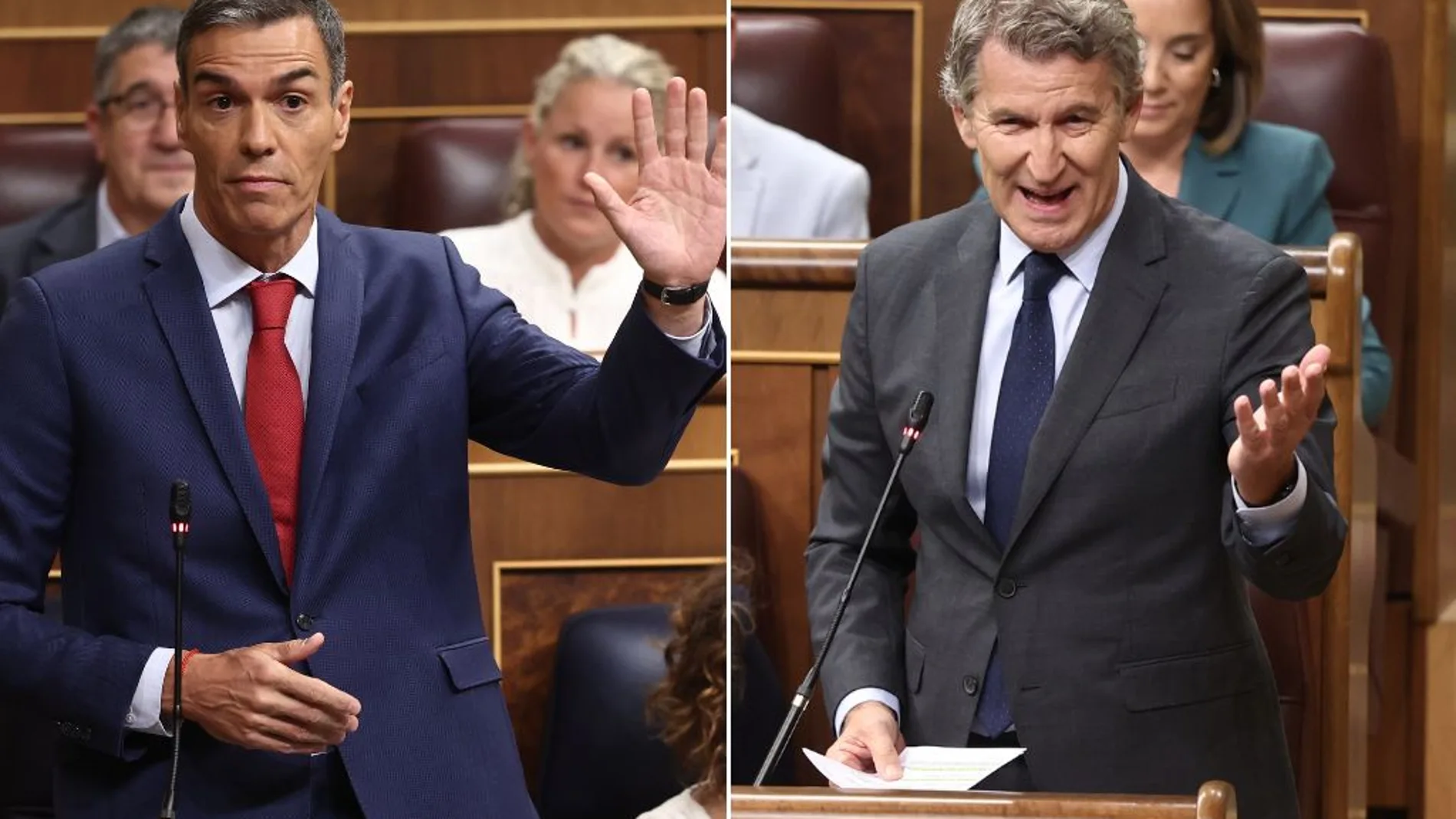 El presidente del Gobierno, Pedro Sánchez, y el líder del PP, Alberto Núñez Feijóo EDUARDO PARRA / EUROPA PRESS 17/09/2025