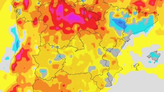 Mapa con la variación de las temperaturas mínimas según la AEMET para este jueves 18 de septiembre