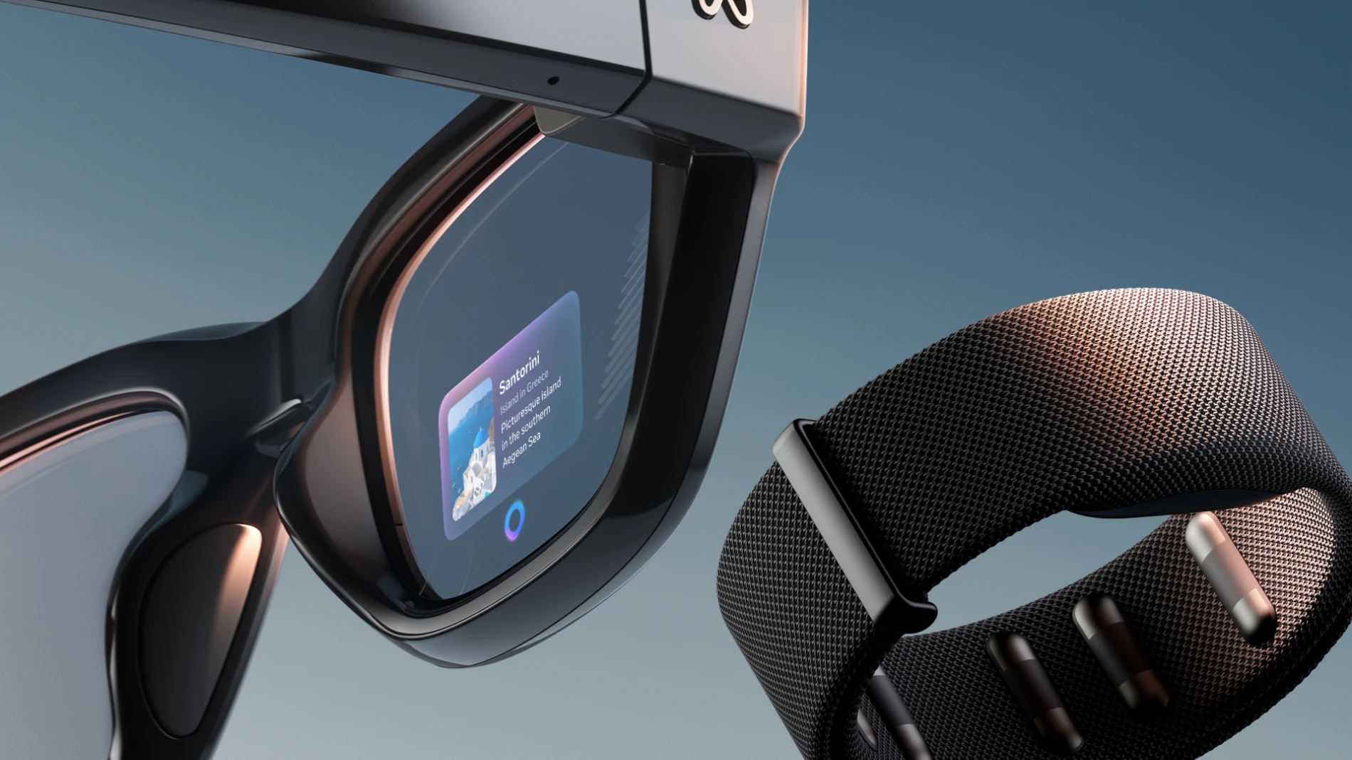 Las nuevas Meta x Ray-Ban Display con su pantalla activada y la Neural Band