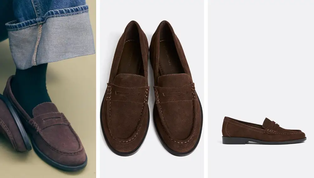 Mocasines de piel marrón chocolate (39,99€)