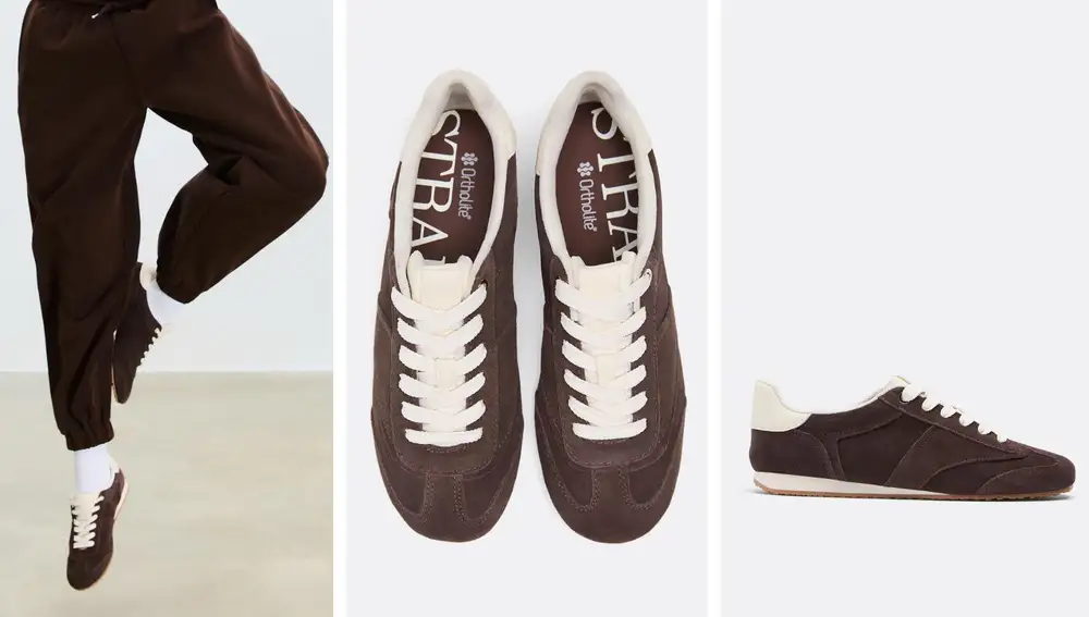 Zapatillas soft de piel marrón chocolate (35,99€)