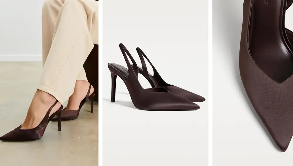 Stilettos destalonados efecto satinado (29,99€)