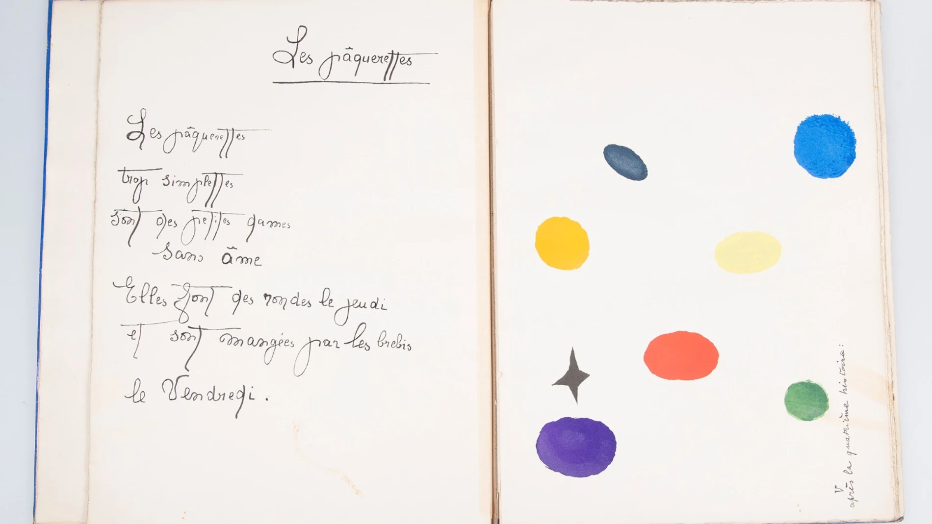 Uno de los libros de Joan Miró que aparece en la subasta