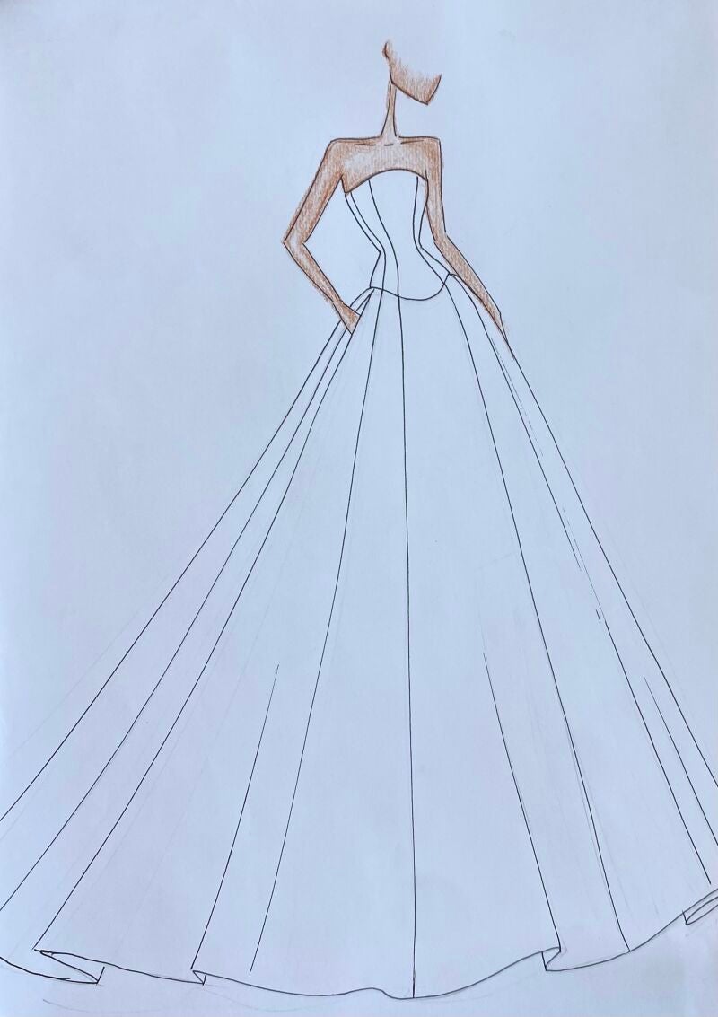 Boceto vestido ceremonia Natalia Palacios.