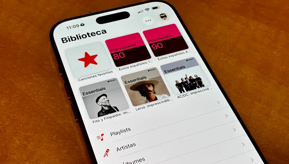 Elementos fijados en Apple Music