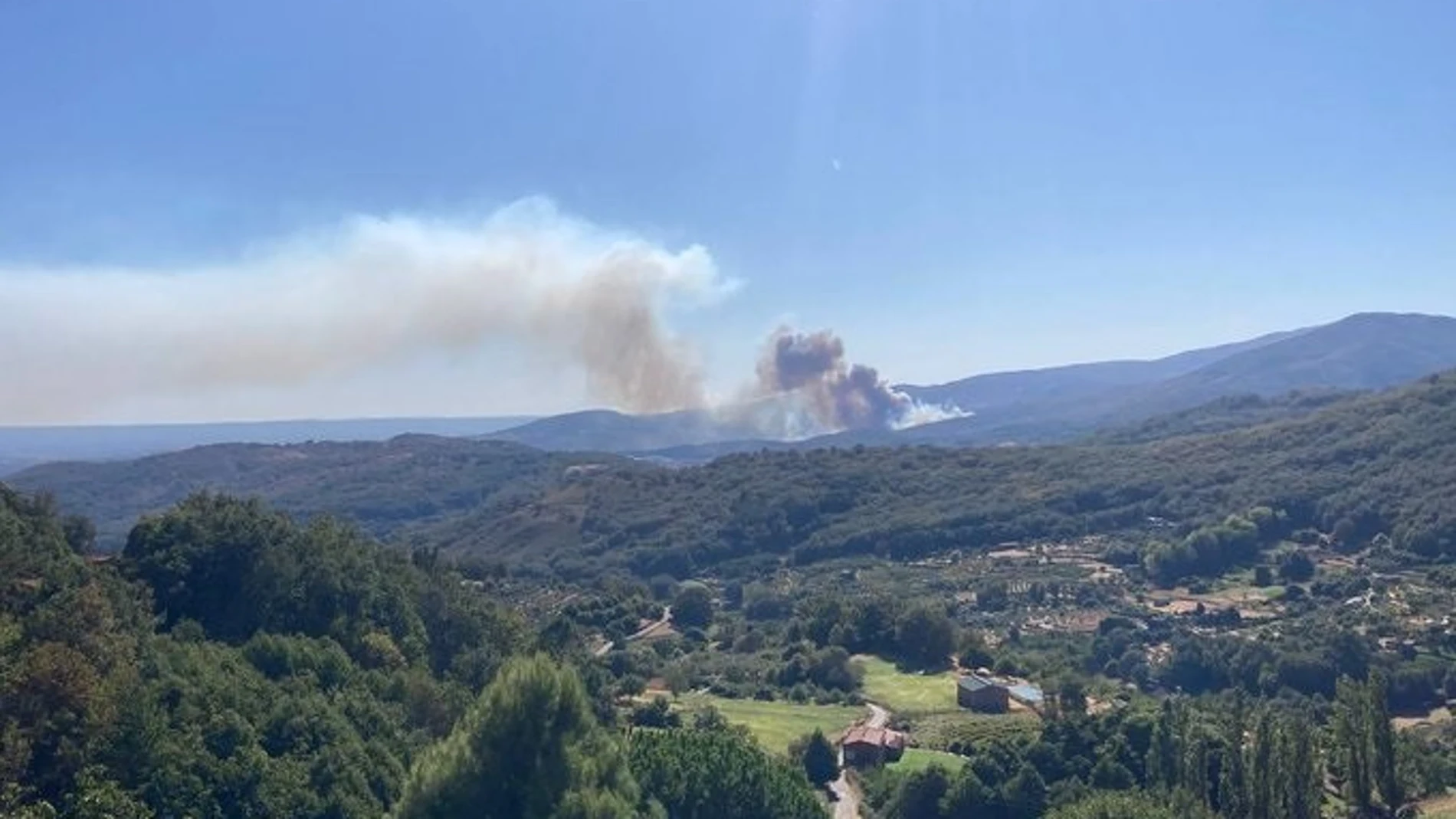Incendio forestal en Cuacos de Yuste