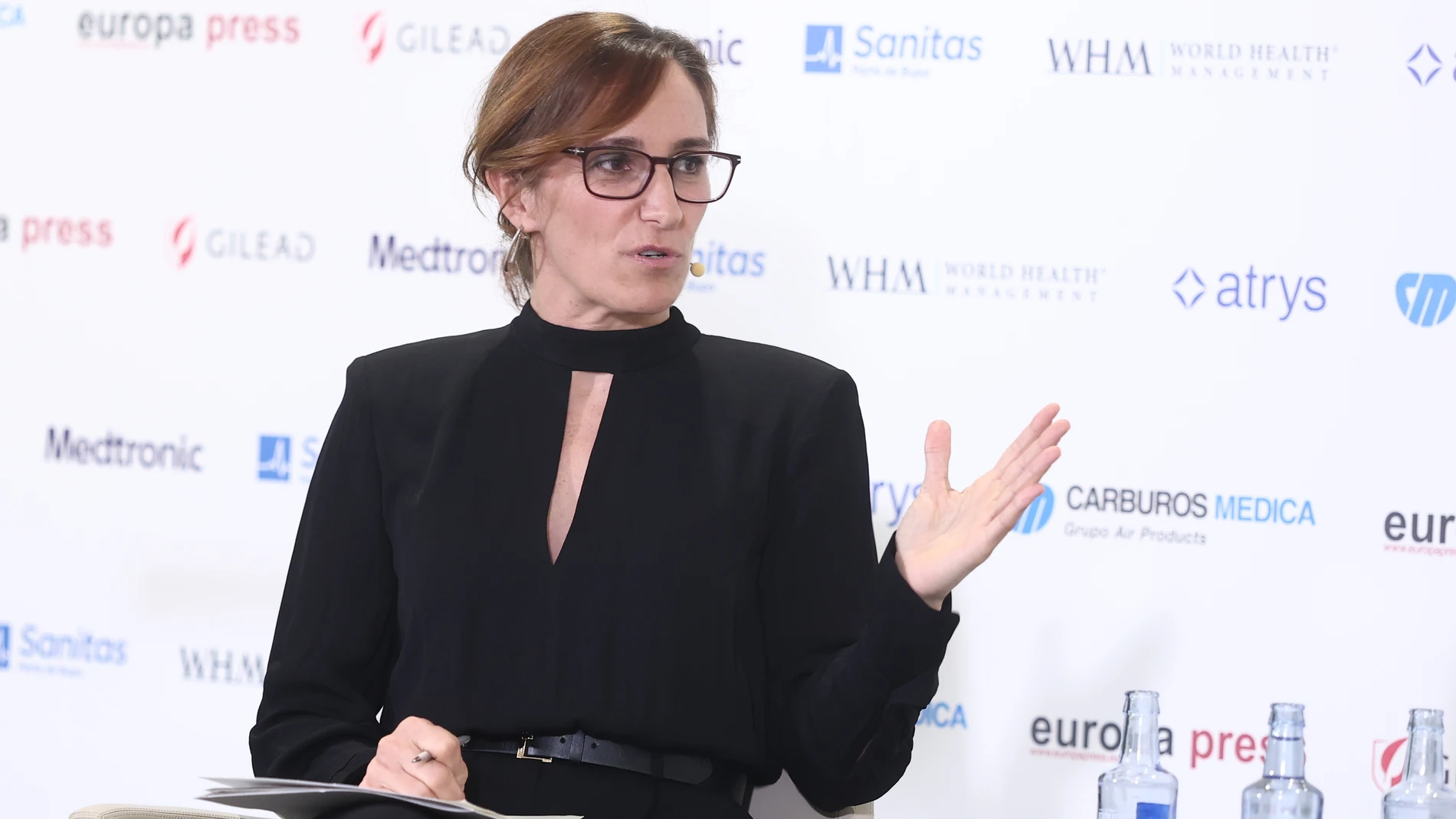 La ministra de Sanidad, Mónica García, interviene durante un Desayuno Socio-Sanitario organizado por Europa Press, en el Hotel Hyatt Regency Hesperia Madrid, a 22 de septiembre de 2025, en Madrid (España). 22 SEPTIEMBRE 2025;DESAYUNO;SOCIO SANITARIO;MINISTRA;SANIDAD Eduardo Parra / Europa Press 22/09/2025