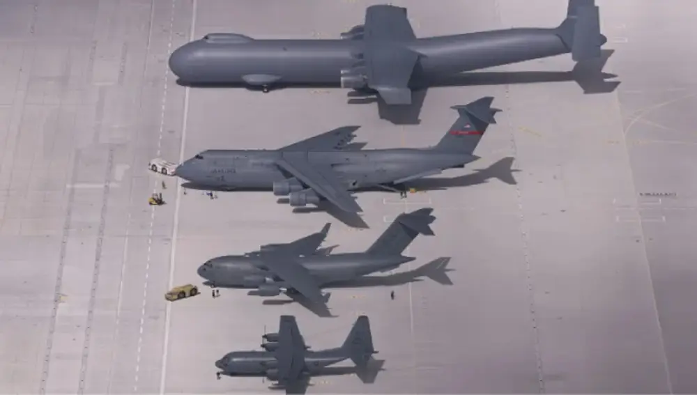 WindRunner tiene 7, 12 y 20 veces el volumen del C-5, C-17 y A400M, respectivamente.