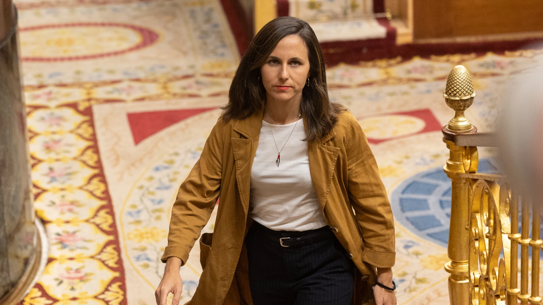 La secretaria de Podemos, Ione Belarra, durante una sesión plenaria en el Congreso de los Diputados, a 23 de septiembre de 2025, en Madrid (España).El congreso debate la toma en consideración de dos proposiciones de ley, la primera, de PSOE y Junts, plantea la delegación en la comunidad autónoma de Catalunya de competencias estatales en materia de inmigración; la segunda, presentada por el PNV, propone crear un recurso subsidiario de delimitación de competencias para que el Tribunal Constituc...