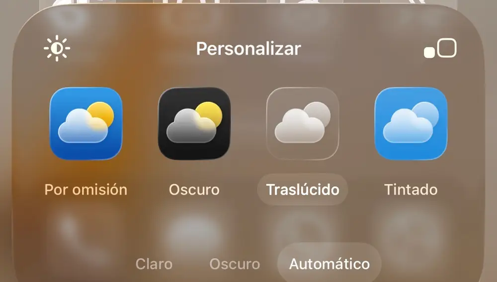 Todos los modos de personalización o temas de iOS 26
